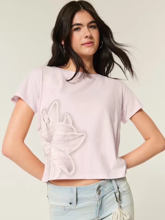 Hollister Tops - Hollister FLORAL PRINT T-SHIRT WITH EASY-TIE BACK TIE | XXL